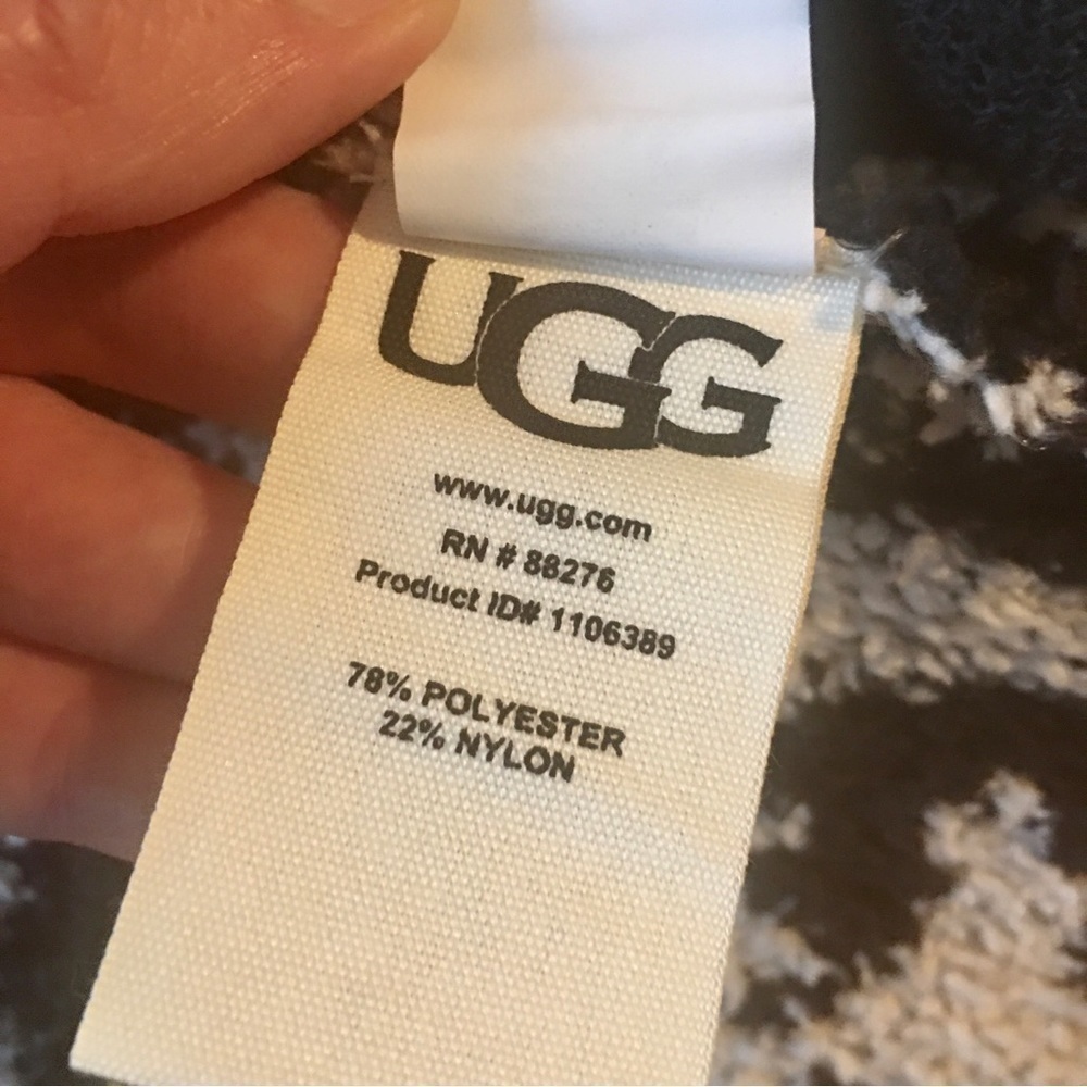 UGG Phoebe Leopard Knit Wrap Cardigan, Black + White, Size S - Picture 10 of 17